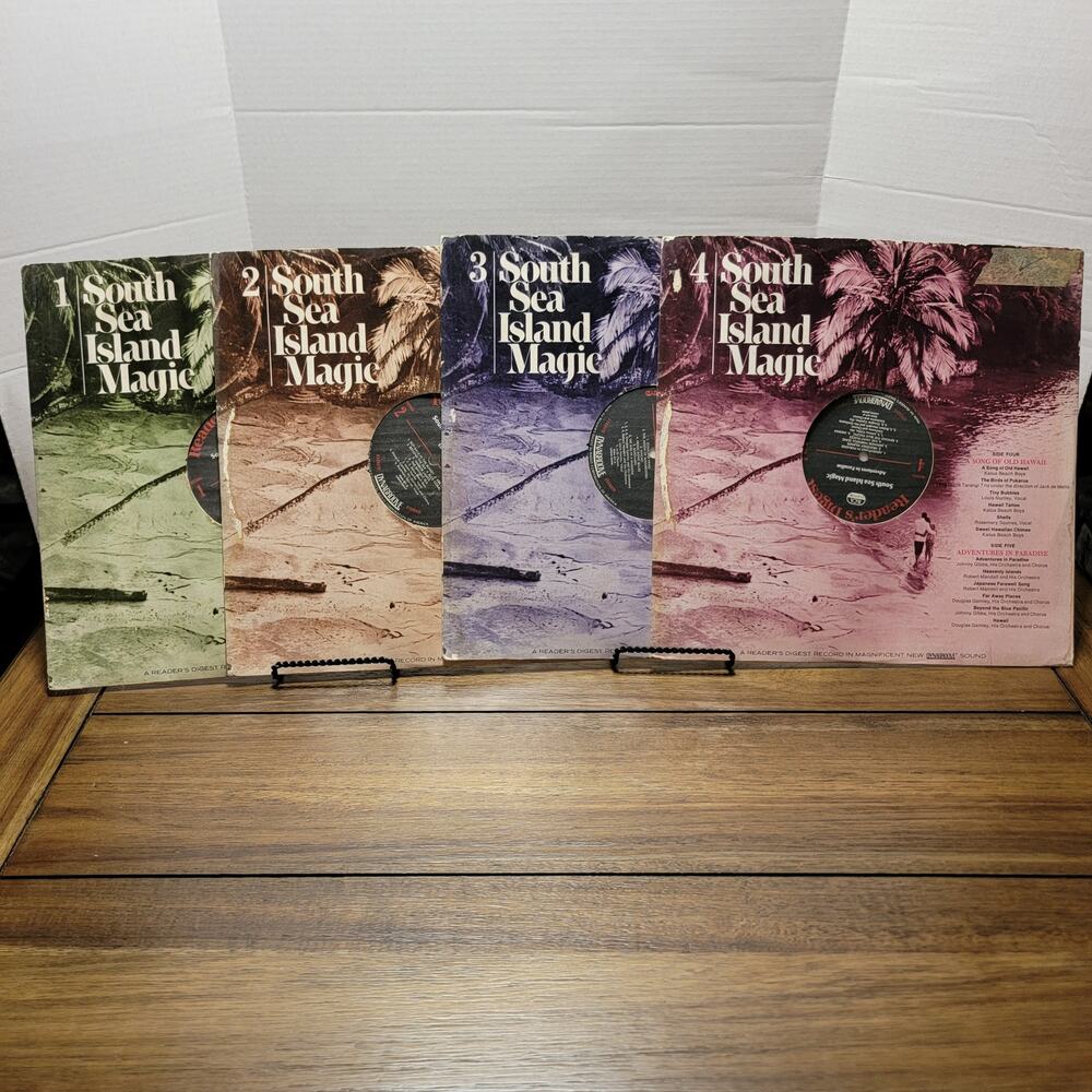 VINTAGE Set of 4 VINYL South Sea Island Magic by Reader's Digest (1968)